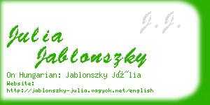 julia jablonszky business card